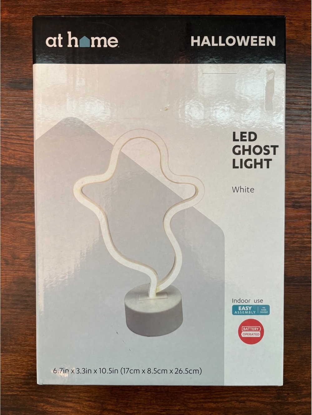 At Home Halloween LED Ghost Light White Battery Operated 10.5”